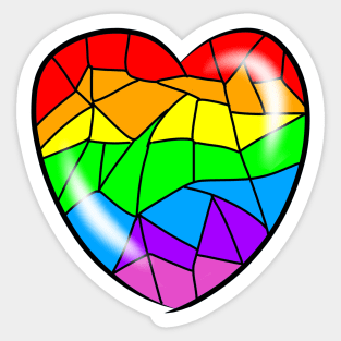 Cracked rainbow heart Sticker
